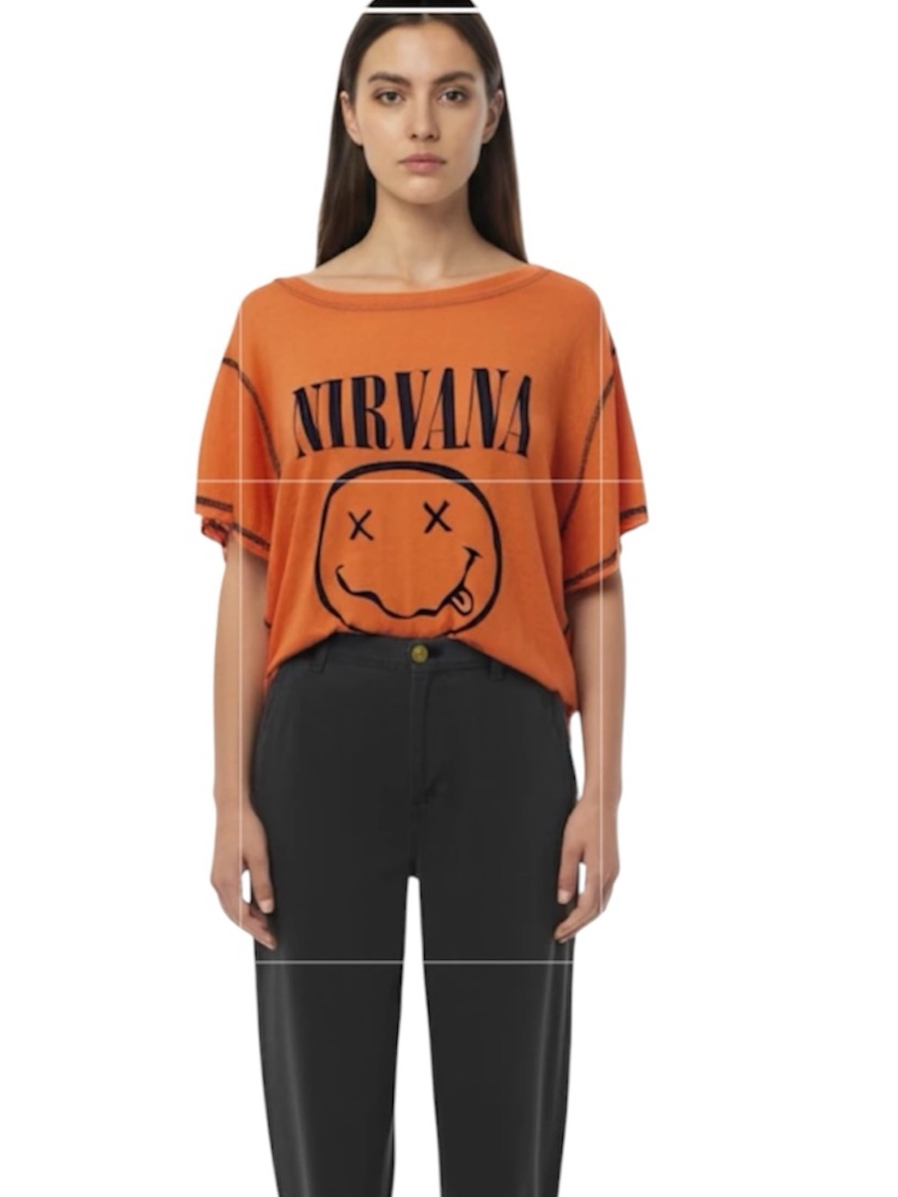 NIRVANA Orange Short Sleeve Graphic Tee